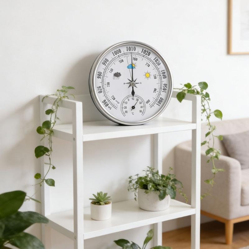 Metal Construction Barometer With Temperature Gauge Ideal For Hiking Camping And Scientific Research Portable