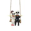 92MF Funny Halloween Couple Skull Swing Hanging Resins Sculpture For Garden Decors