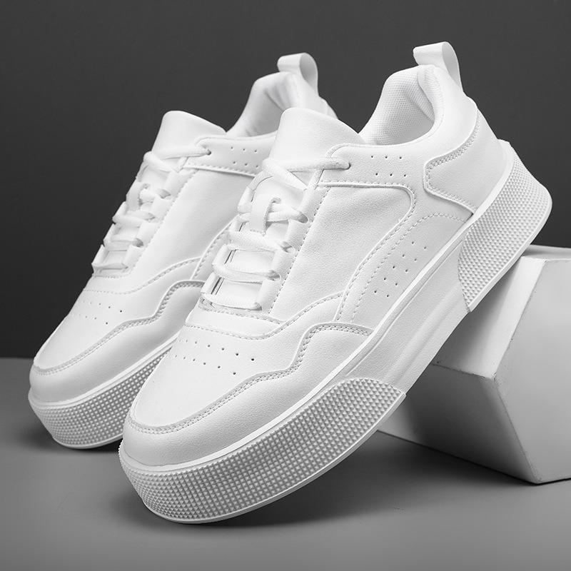 Autumn Men's Little White Shoes New Flat Bottom Casual Board Shoes Mens Breathable Low Top Lace Up Sports Shoes Man's Sneakers