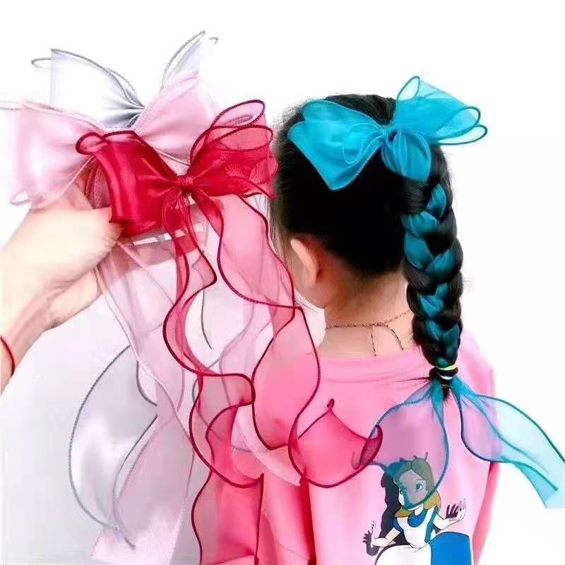 Lystrfac New Style Lace Bow Long Ribbon Hairpin for Women Wild Cute Girl Hairclips Fashion Braid Hairgrips Hair Accessories