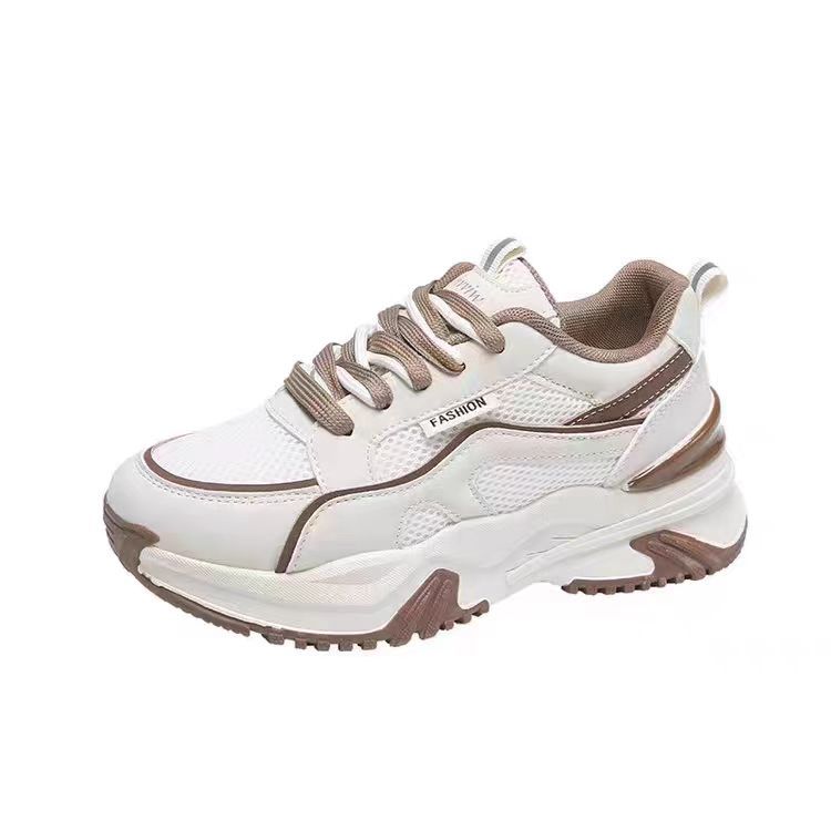 Dad Shoes Women's Spring New Thick Bottom All-Match Travel Casual Breathable Mesh Surface Increased Running Sneaker Women