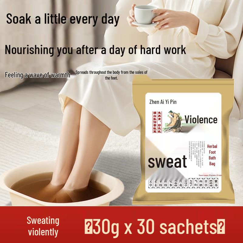 Herbal Foot Soak Pack: Mugwort, Sichuan Pepper, Ginger - Sweat-Inducing, Health-Preserving Soak