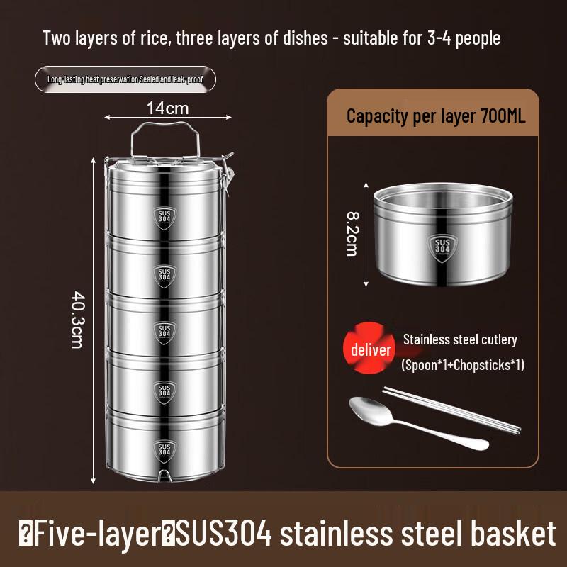 Xihe Stainless Steel Multi-layer Insulated Lunch Box