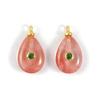 1PC Natural Stone Brass Charms 18K Gold Plated Cubic Zirconia & Gemstone Geometric Pendants for Women Diy Necklace Making
