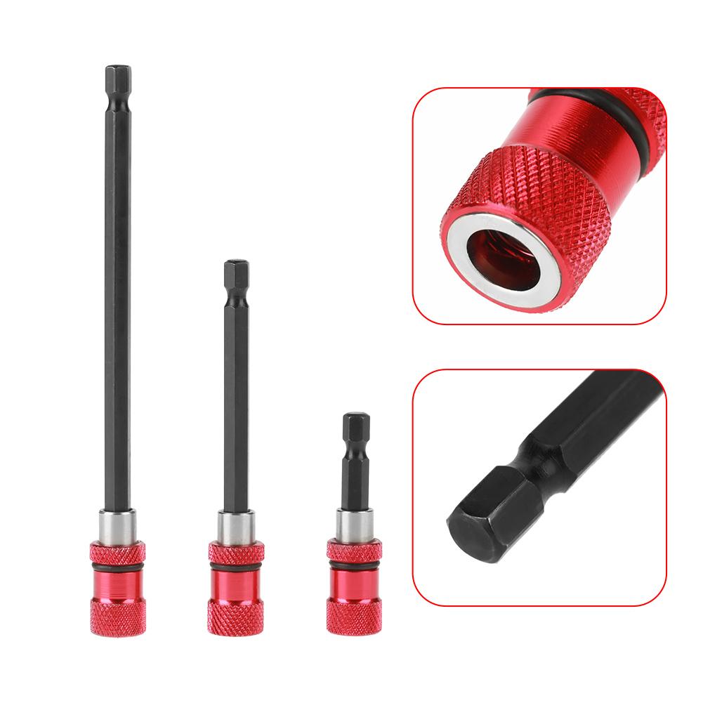 3Pcs1 4 Hex Shank Quick Release Magnetic Drill Bit Holder Screwdriver Extension 60 100 150mm