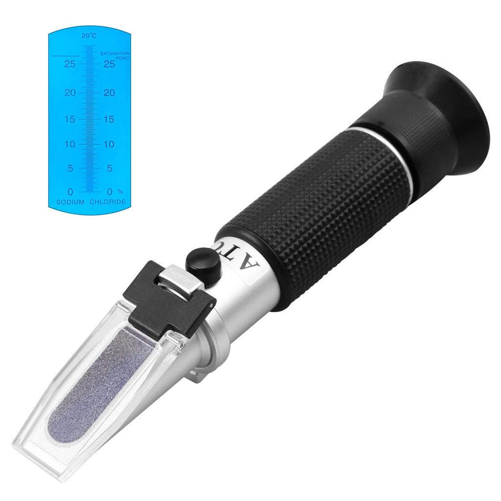 AUTOUTLET Salinity Meter, Refractometer, Salinity Test Kit with Automatic Temperature Compensation (ATC), 0-28% Salinity Measurement (Japanese Instruc