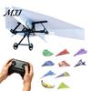 Remote Control Paper Airplane Kit, with 16/32 Colorful Paper, DIY Electric RC Plane Beginner Friendly Aircraft Gyro Stabilizer, Glider