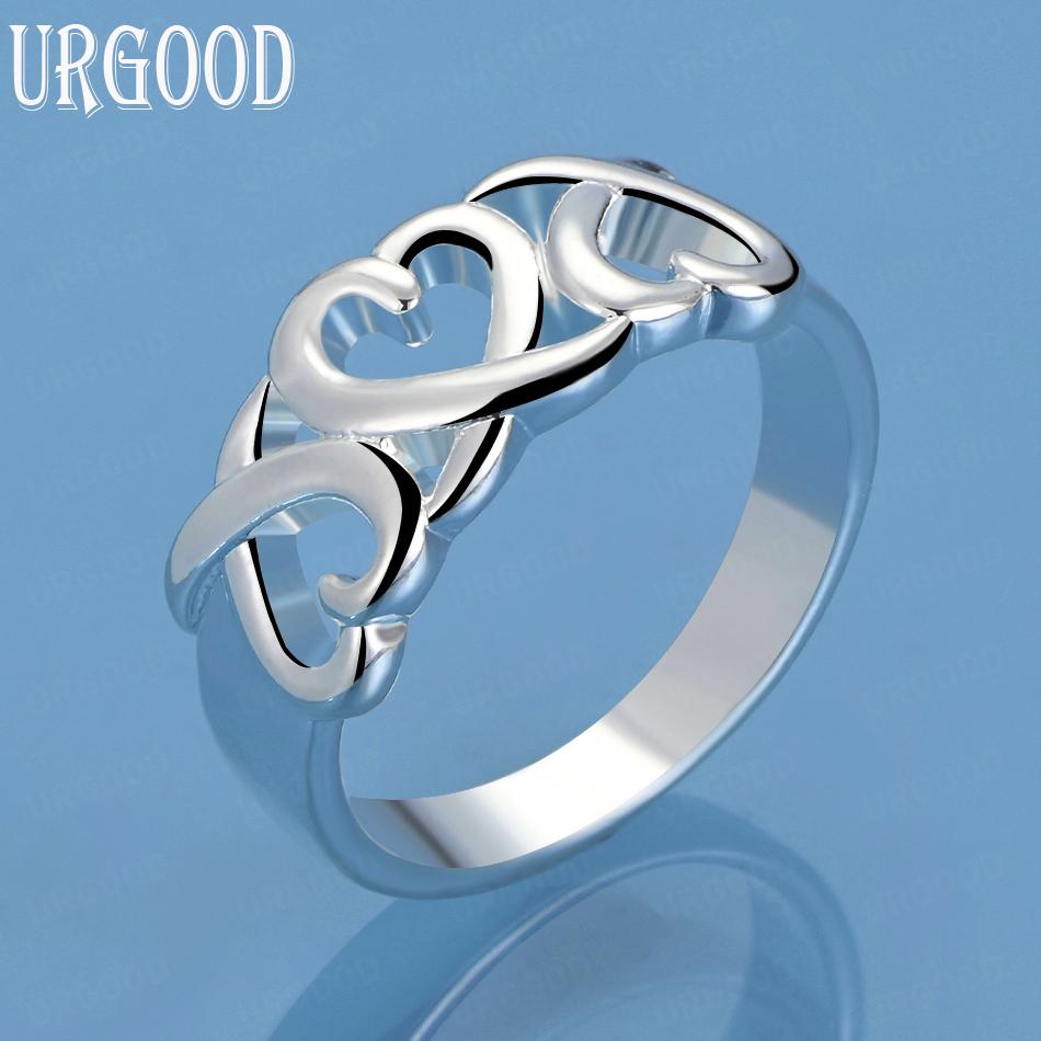 925 Sterling Silber Hochzeitsschmuck Herz Modering