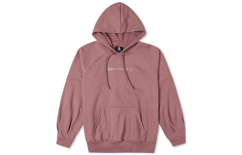 Converse Sweatshirts Women s Pink Hooded Moderate Regular 10024670-A02 L