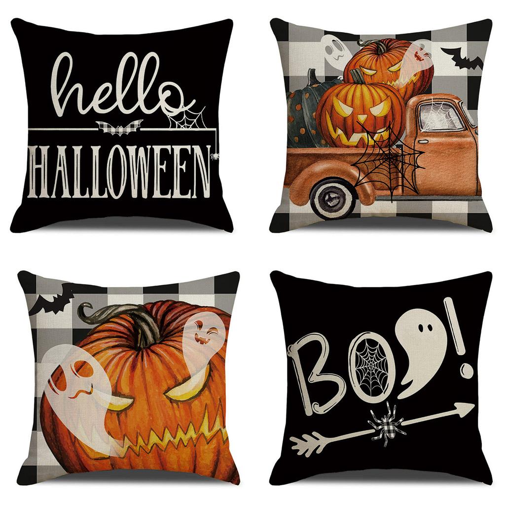 Halloween Pillowcase Pumpkin Skull Funny Ghost Cushion Cover Sofa Living Room Decoration Pillow