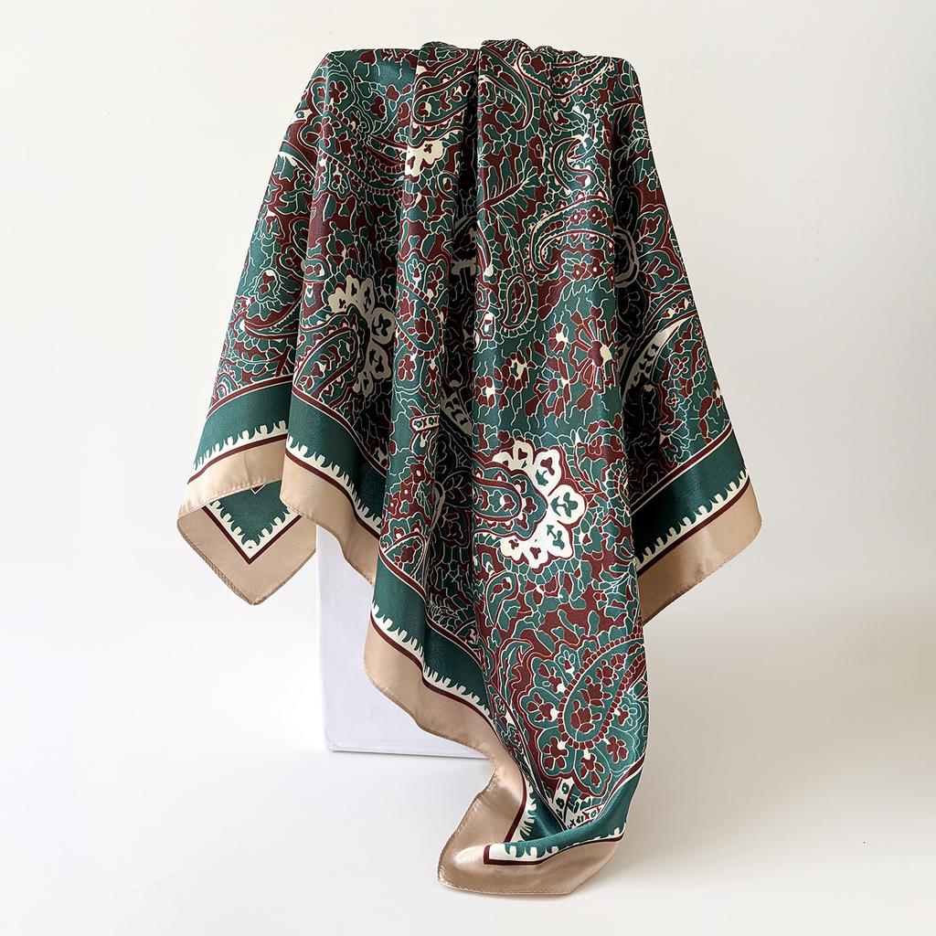 Fashionable Paisley-print Large Scarf, Fashionable 90s-style Headscarf and Wrap