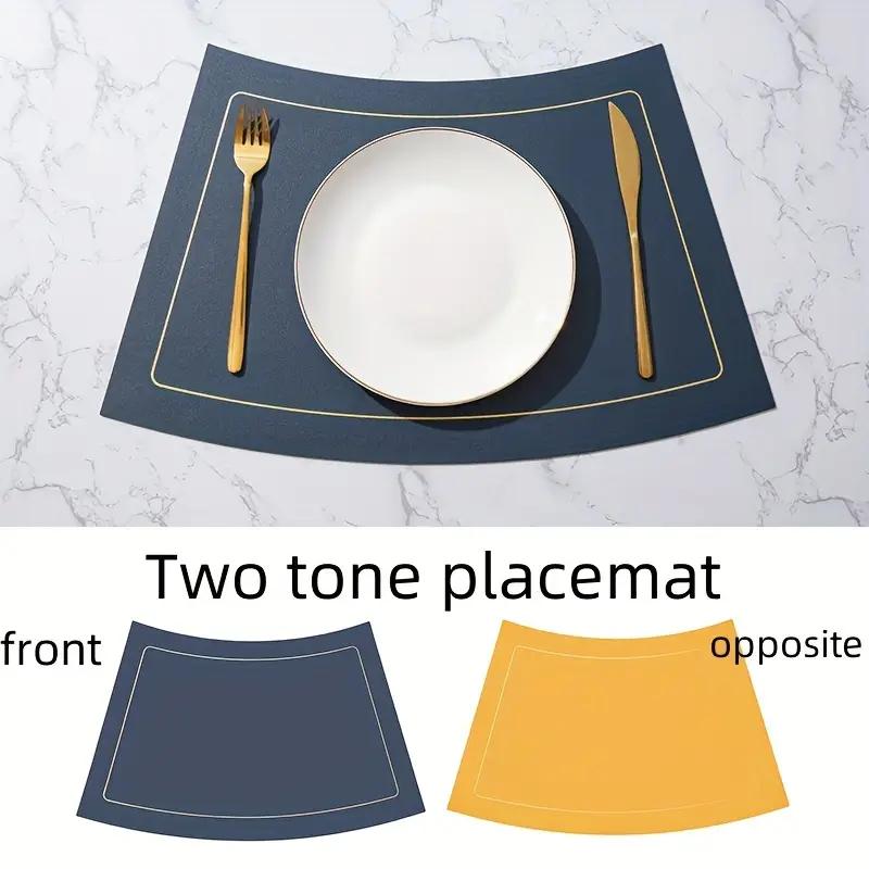 

Placemats Set of 1/4/6, Round Table Place Mats Non-Slip Washable Heat Resistant PU Dual Sided Dining Mat for Dining and Kitchen 1pcs 51x30CM синий