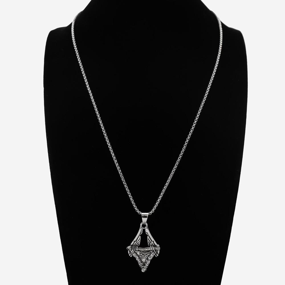 Retro Triangle Eye Eye of Horus Trendy Men's and Women's Jewelry Pendant Necklace