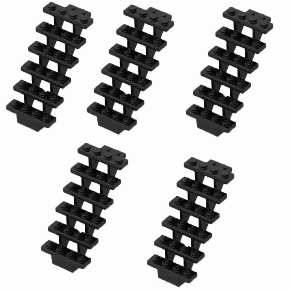 MOC Staircase Bricks 7x4x6 - 5pcs Straight Open Steps 30134 for Modular Building Blocks, DIY Construction Stairs Ladder for City