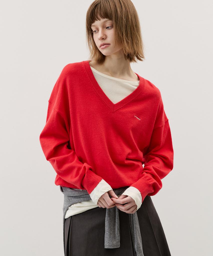 CITYBREEZE Loose Fit V-Neck Knit_5 Colors