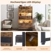 Transparent Display Cabinet Bookcase 2 Doors & 2 Drawers, Highboard Display Cabinet Wine Cabinets Living Room Dining Room Office, Vintage Brown