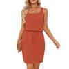 Women's Fashionable Solid Color Sleeveless Vest Dress