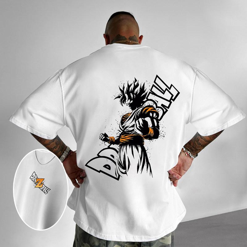 Anime Dragon Ball Dragon Ball Super Wukong Printed Digital Direct Spray Pure Cotton Short Sleeved Tshirt Unisex Mens and Women