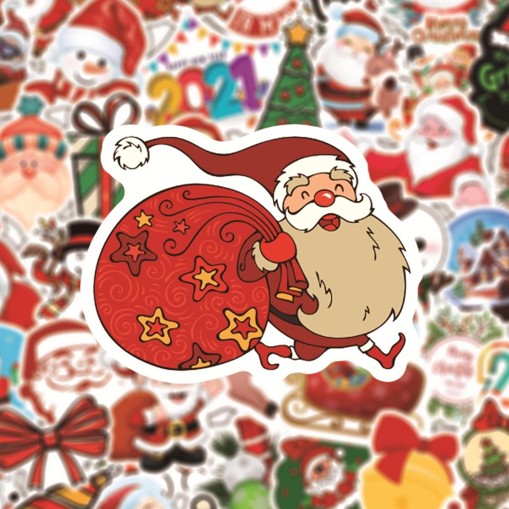 50 Christmas Water Cup Pvc Stickers Stickers Water Cup Luggage Notebook Scooter Motorcycle