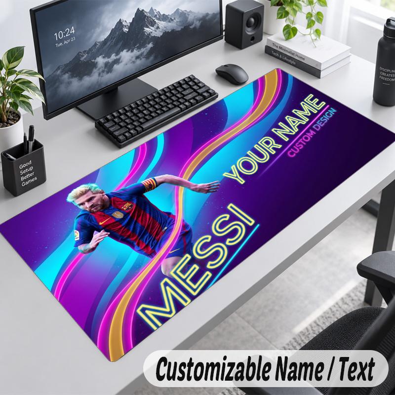 Lionel Messi Personalized Large Mouse Pad Custom Name Text Extended Desk Mat Gaming Mousepad