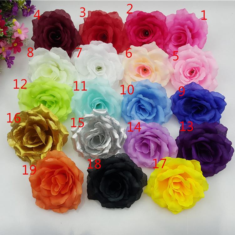 

Hot Sale NEW 10PCS/Lot 20Colors 10CM Artificial Rose Silk Flower Heads Decorative Flowers for Wedding Party Banquet Decoration diameter 10cm