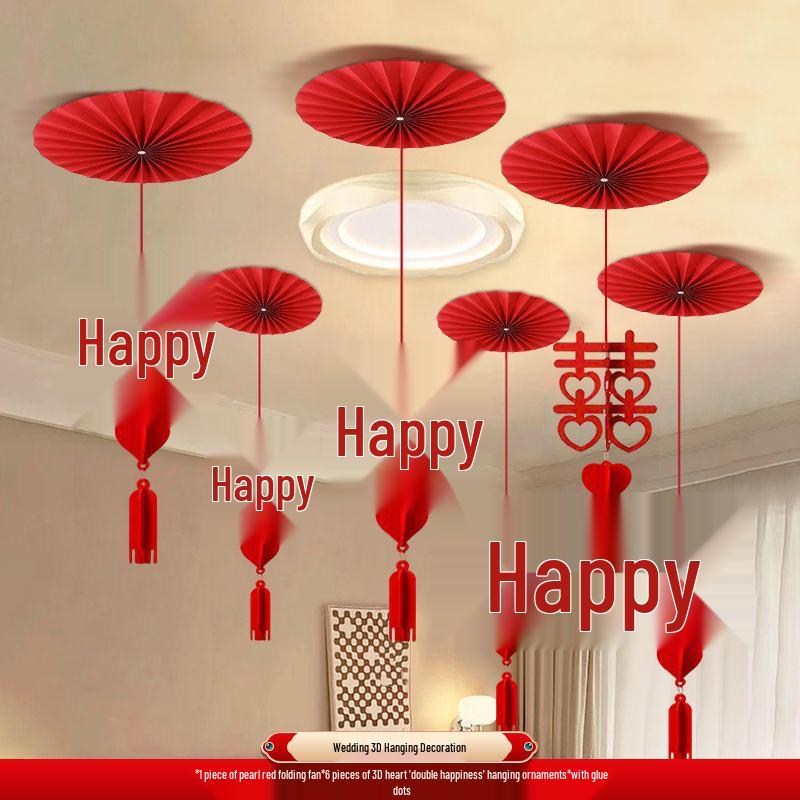 Double Happiness Flower Ornaments for Wedding Room or Ceiling Décor