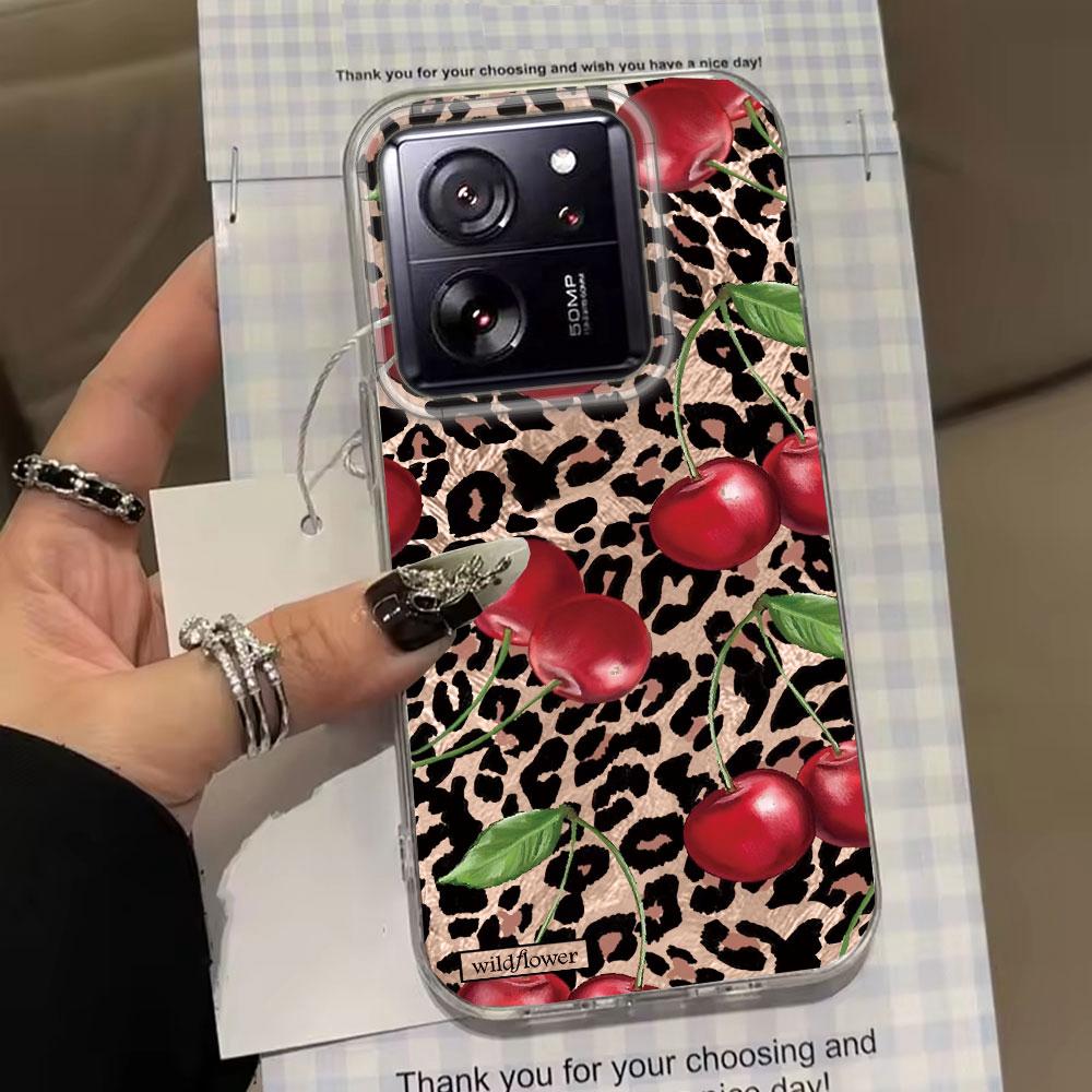 Pink Leopard Print Vortex Pattern Phone Case for Xiaomi 13T 14T 11 Lite Poco X5 M6 Pro X6 X3 Pro NFC C65 C61 M5S Shell TPU Cover
