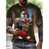 Men's Outdoor Casual Breathable Summer T-shirt Short Sleeve Cartoon Animal Printed Pattern Large Oversize Loose Men's T-shirt