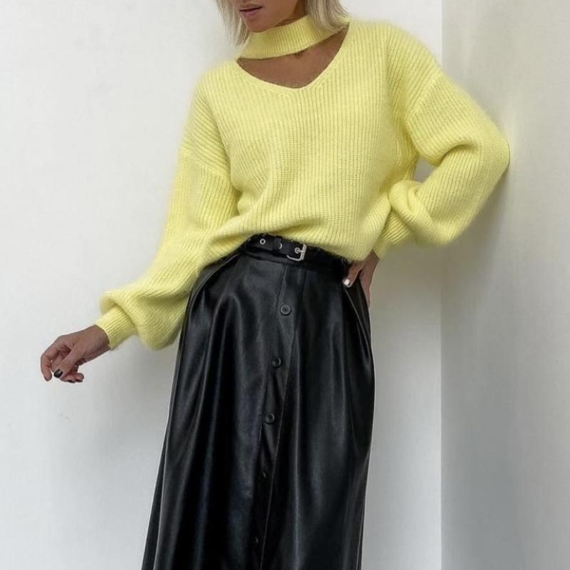 Hirsionsan Weiche Warme V-ausschnitt Pullover Frauen Elegante Candy Farbe Gestrickte Weibliche Pullover Lose Kaschmir Grundlegende Strickwaren Pullover