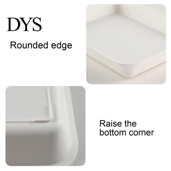 Storage Food Tray White Stackable Round Edges Easy To Clean Spill Fruit Resistant Multipurpose Plastic Hot Pot Serving for Dining Room Dessert Platter