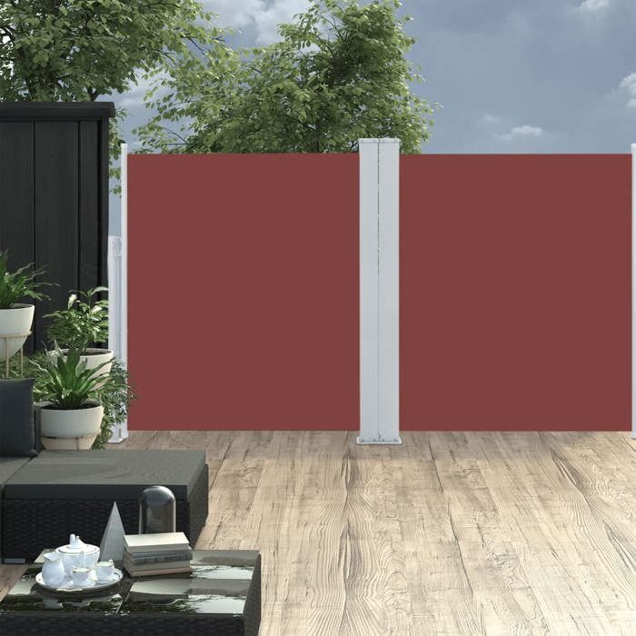 VidaXL Auvent latéral rétractable Marron 140 x 600 cm