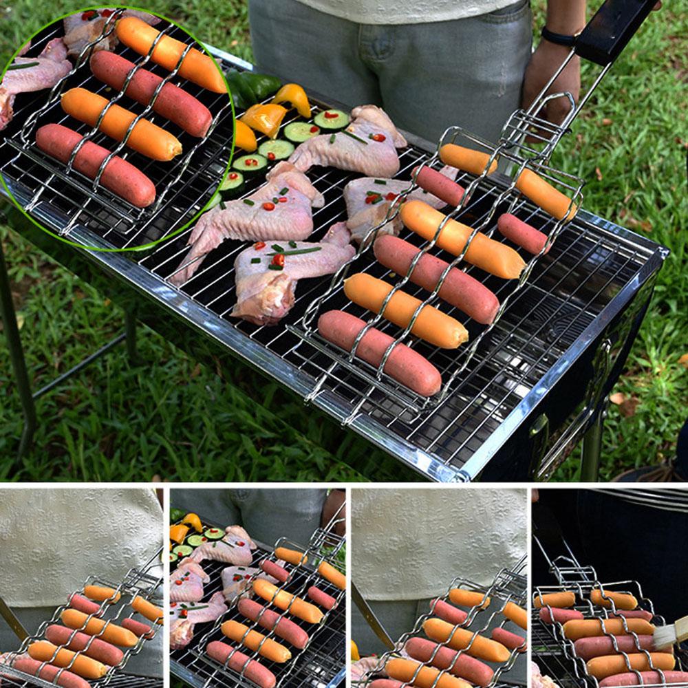 Cestini Per Grigliate Rotanti Per Esterni - Griglia Per Barbecue A Carbone Rotonda Cestello In Acciaio Inossidabile Griglia Falo 2 Litri 92164053