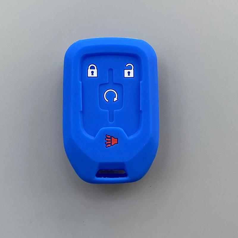 Silicone Car Key Cover Case Fob For Chevrolet Suburban Silverado GMC Terrain Yukon Tahoe Sierra Smart Auto Accessories Key Ring