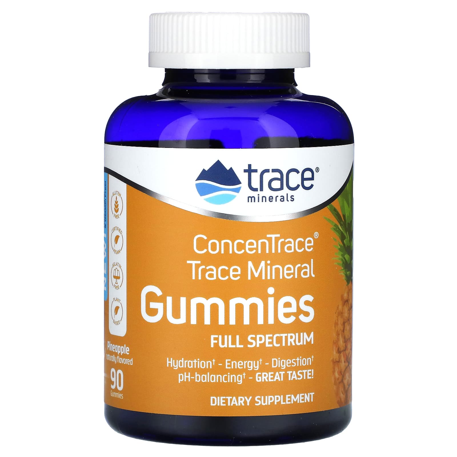 

Concentrace, Trace Mineral Gummies, Pineapple, 90 Gummies