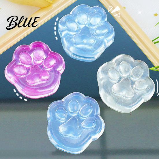 Office Stress Relief Transparent Squeeze Toy Square Ice Cube/Cat Paw Ball Tranquility Desk Accessory Sensory Small Fidget for Adults Realistic Cube