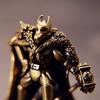 Brass Hammer Guardian Statue Antique Dark Academia Desk Art for Men’s Office Gaming Setup Bronze Vigilante Sculpture with Cloak