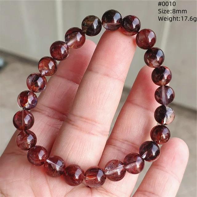 Natural Red Limonite Quartz Trendy Strand Bracelet Rare Stretch Yellow Phantom Round Beads Women Men Jewelry AAAAA