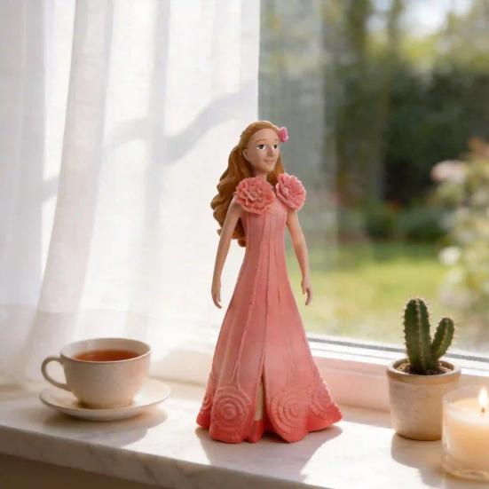 Elegant Fairy Style Ornaments, Decorative Resin Fairy Figurines, Girly Flower Dress Miniature Dolls, Perfect Halloween Holiday Gifts Desktop Decor