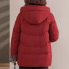 Plus Size Middle Age Women's Winter Down Jackets Hooded Thick Warm Embroidery Down Coats Woman Outerwears