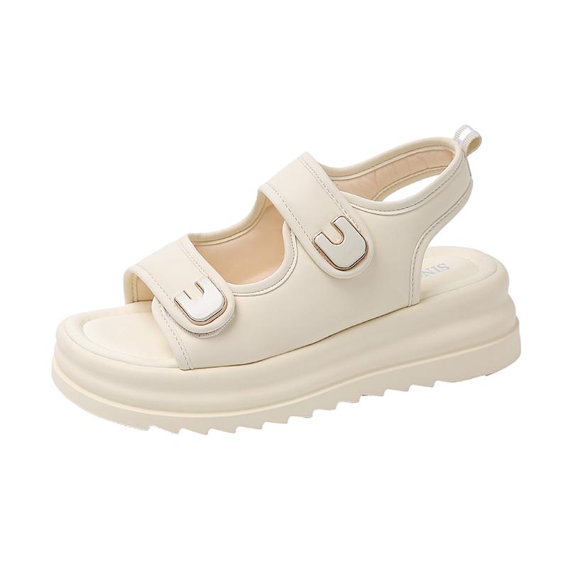 Fashion 2025 Summer Wedge Sandals for Women New Fashion Anti-Slip Beach Shoes for Women Lightweight Casual Thick-Soled Plus Size Sand Fo