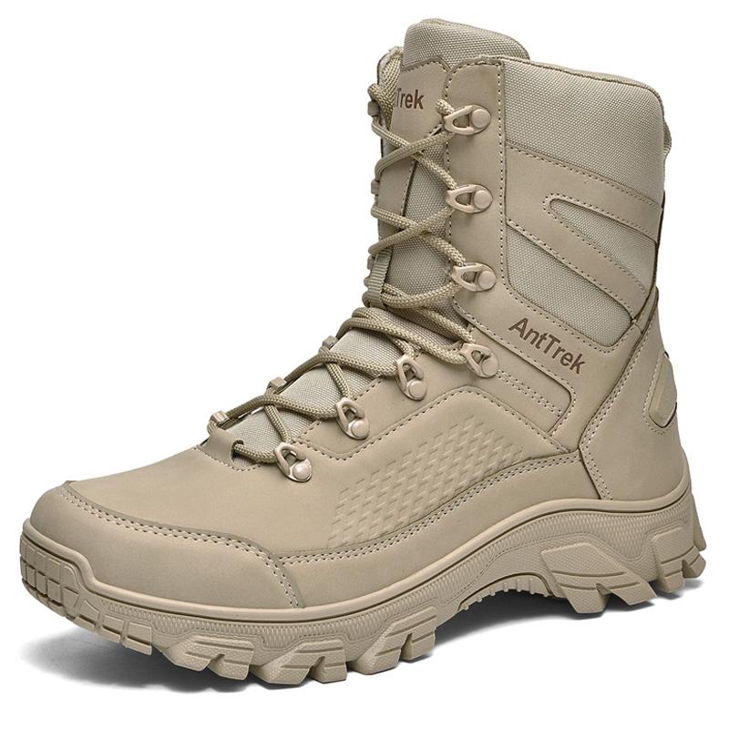Herren High-Top Stiefel Outdoor Rutschfeste Wanderschuhe Schnürung Wüsten Knöchelhohe Stiefel für Herren Militärische Kampfstiefel Botas Para Hombre