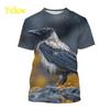 Bird King Eye Pattern T-shirt Men's Cool Bird 3D Printed Summer Breathable Round Neck Short Sleeve Top