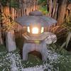Antique Chinese Solar Stone Lantern: Bluestone Outdoor Decorative Ornament