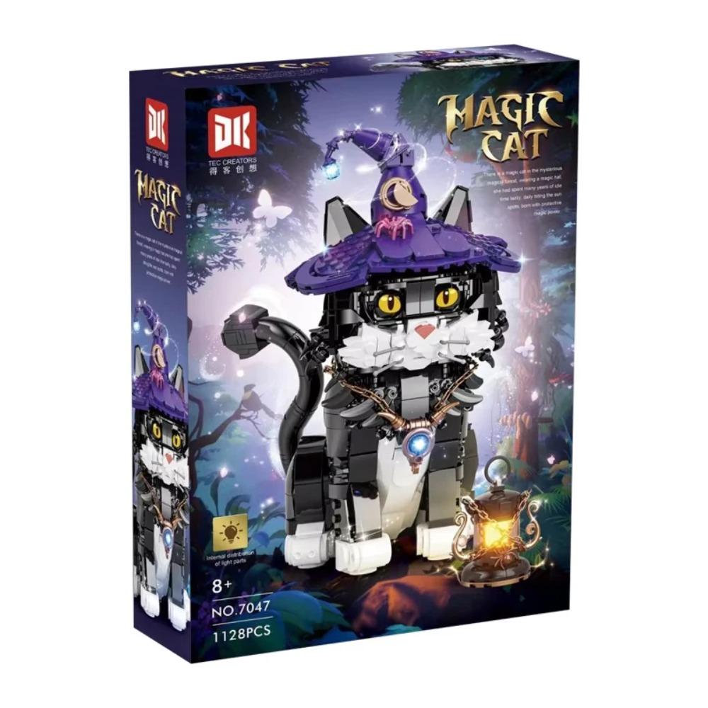 

MOC Чарівний Кіт 1128 деталей Набір Будівельних Блоків DK7047 Серія Тварин Колір Очей Змінюється Класичні Цеглинки Іграшка Діти Збирають DIY Подарунок