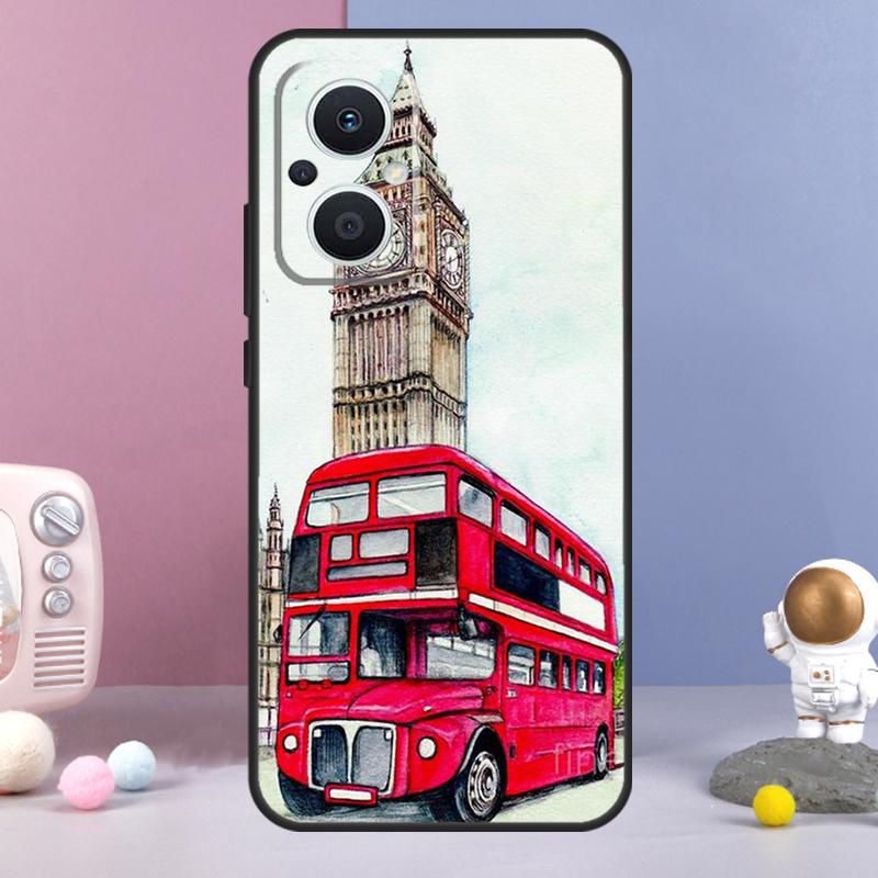 London Red Bus Big Ben Funda For OPPO Reno 12 F 11F 13F 14F 10 11 13 14 Pro 7 8 Lite OPPO Find X9 X6 X5 X8 Pro Case