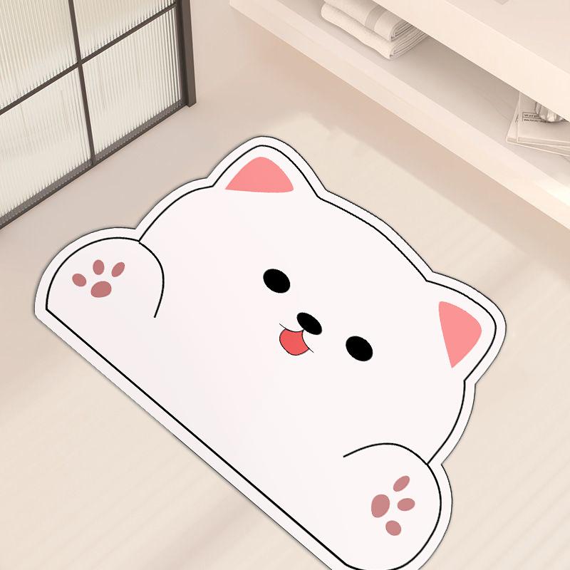 Covor de baie absorbant din noroi diatomeic moale, de formă specială, cu desene animate pentru clasă, covor pentru ușa băii, covor de uz casnic cu uscare rapidă și antiderapant
