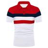 Men's Fashionable Short-Sleeved Lapel Shirt with Chest Stripes