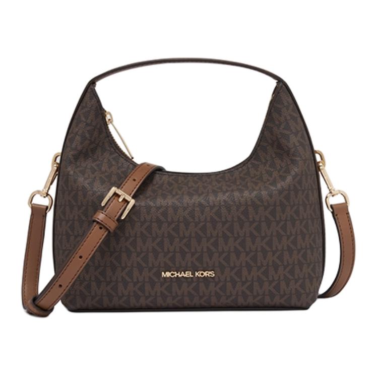 

Michael Kors MK Ember Metal Logo Zipper Closure Faux Leather Crossbody Shoulder Handbag Small Women handbag Dark-Brown Acorn-Brown 35F4G7YM1B-BROWN Basic Set (Bag+Dust Bag)