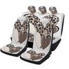 Heart Leopard Pattern Themed Car Seat Cover Set For Most Cars, Trendy High-quality Car Seat Protector Covers Full Set, Universal
