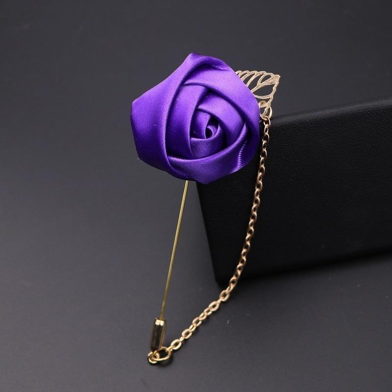 1pcs Men's Suit Rose Flower Brooches Pins Canvas Fabric Ribbon Tie  Brooch for Women and Men Clothing Dress Accessories 2025